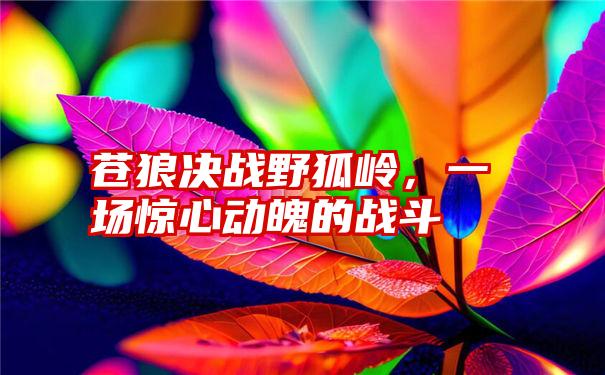 苍狼决战野狐岭，一场惊心动魄的战斗