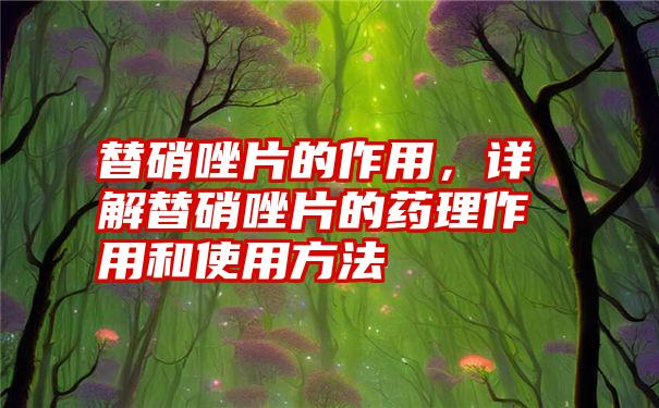 替硝唑片的作用，详解替硝唑片的药理作用和使用方法