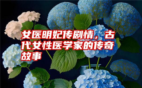 女医明妃传剧情，古代女性医学家的传奇故事