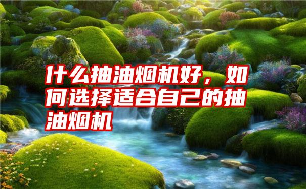 什么抽油烟机好，如何选择适合自己的抽油烟机