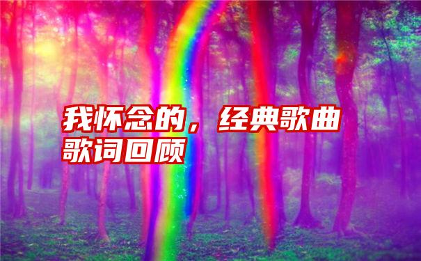 我怀念的，经典歌曲歌词回顾