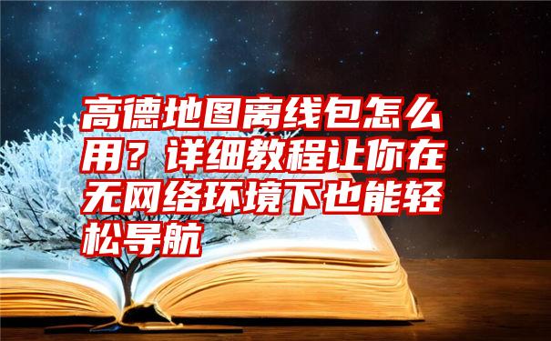 高德地图离线包怎么用？详细教程让你在无网络环境下也能轻松导航