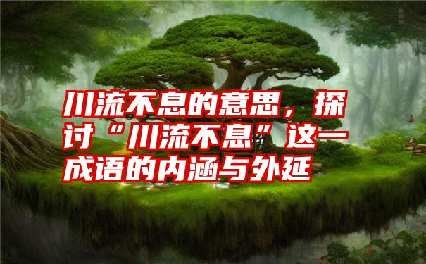 川流不息的意思，探讨“川流不息”这一成语的内涵与外延