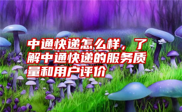 中通快递怎么样，了解中通快递的服务质量和用户评价