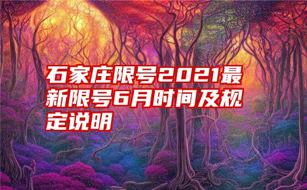 石家庄限号2021最新限号6月时间及规定说明