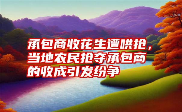 承包商收花生遭哄抢，当地农民抢夺承包商的收成引发纷争