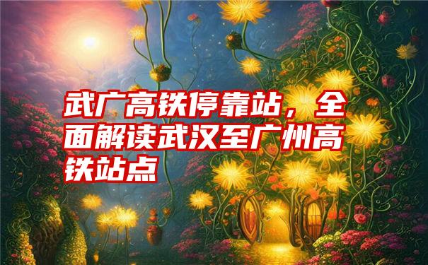 武广高铁停靠站，全面解读武汉至广州高铁站点