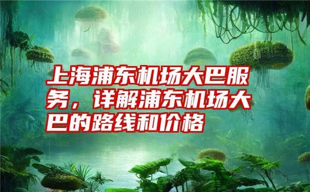 上海浦东机场大巴服务，详解浦东机场大巴的路线和价格