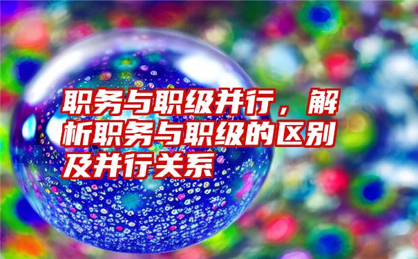 职务与职级并行，解析职务与职级的区别及并行关系