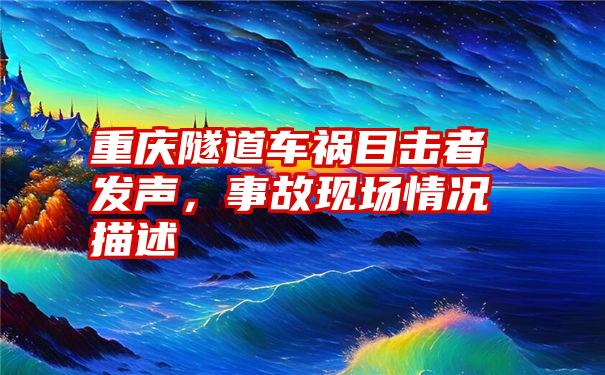 重庆隧道车祸目击者发声，事故现场情况描述