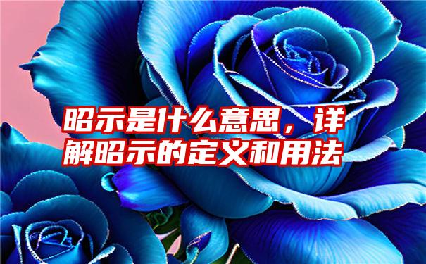 昭示是什么意思，详解昭示的定义和用法