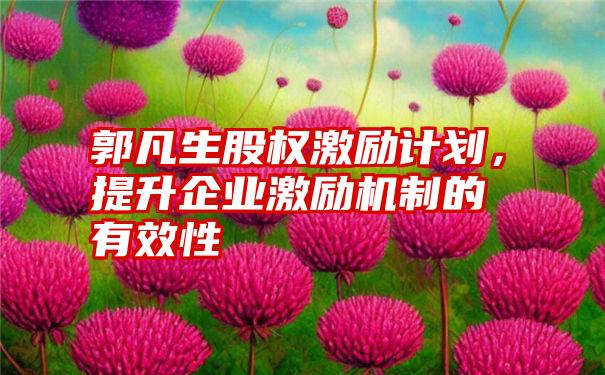 郭凡生股权激励计划，提升企业激励机制的有效性