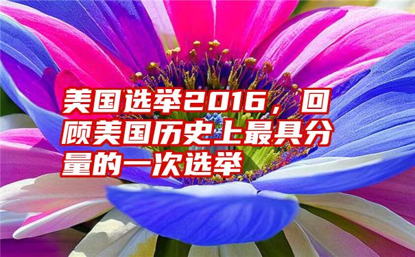 美国选举2016，回顾美国历史上最具分量的一次选举