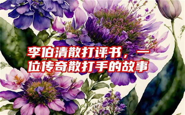 李伯清散打评书，一位传奇散打手的故事