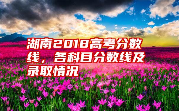 湖南2018高考分数线，各科目分数线及录取情况