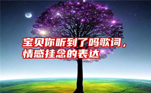 宝贝你听到了吗歌词，情感挂念的表达