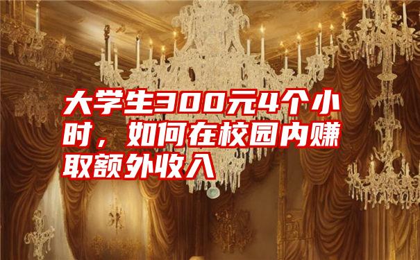 大学生300元4个小时，如何在校园内赚取额外收入