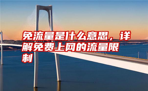 免流量是什么意思，详解免费上网的流量限制