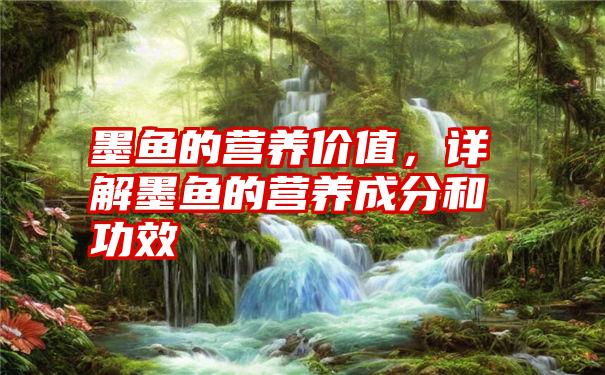 墨鱼的营养价值，详解墨鱼的营养成分和功效