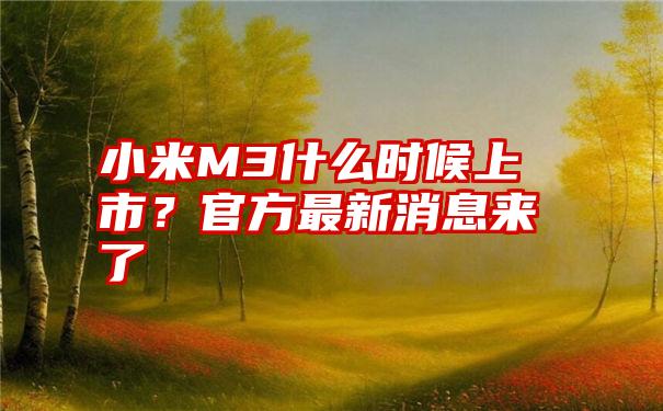 小米M3什么时候上市？官方最新消息来了