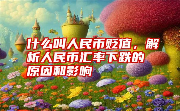 什么叫人民币贬值，解析人民币汇率下跌的原因和影响