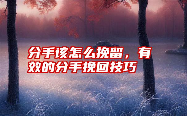 分手该怎么挽留，有效的分手挽回技巧