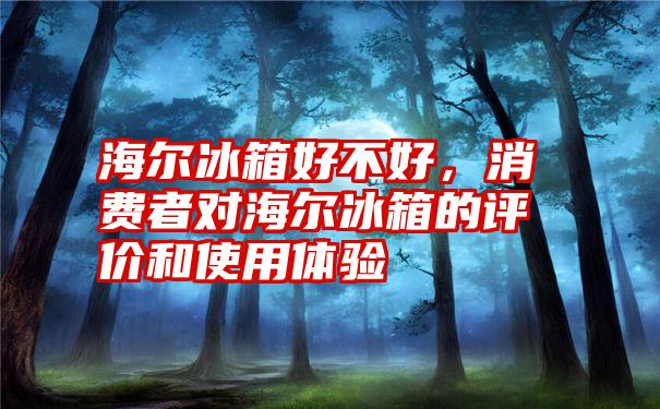 海尔冰箱好不好，消费者对海尔冰箱的评价和使用体验