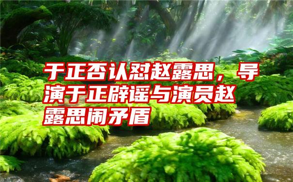 于正否认怼赵露思，导演于正辟谣与演员赵露思闹矛盾