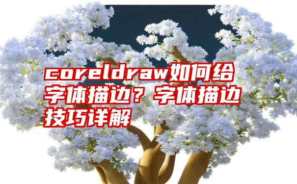 coreldraw如何给字体描边？字体描边技巧详解