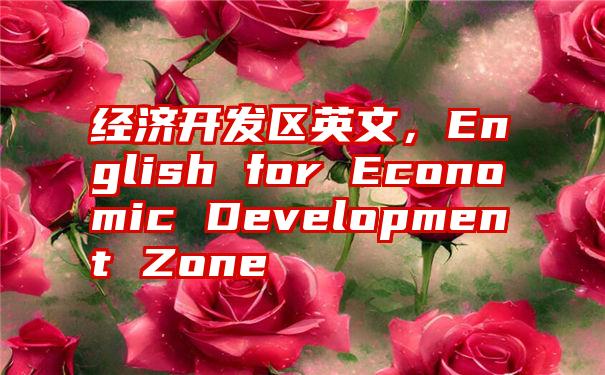 经济开发区英文，English for Economic Development Zone