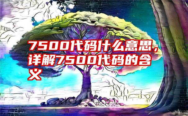 7500代码什么意思，详解7500代码的含义