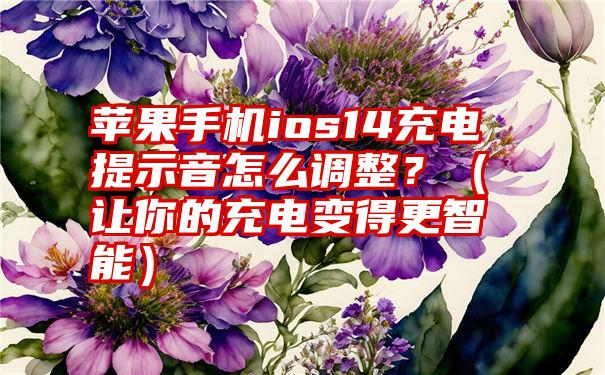 苹果手机ios14充电提示音怎么调整？（让你的充电变得更智能）