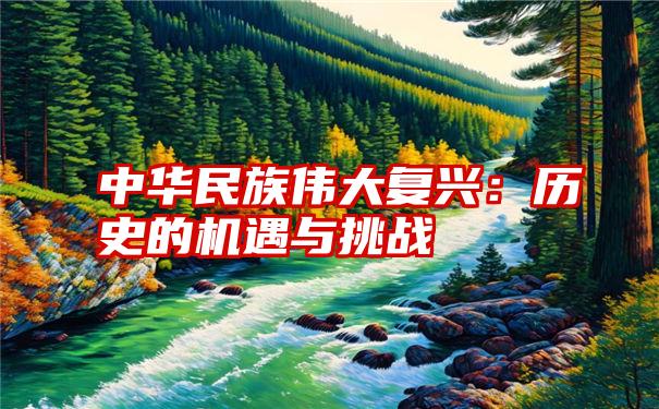 中华民族伟大复兴：历史的机遇与挑战