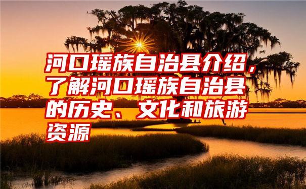 河口瑶族自治县介绍，了解河口瑶族自治县的历史、文化和旅游资源