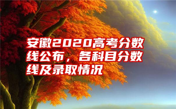 安徽2020高考分数线公布，各科目分数线及录取情况