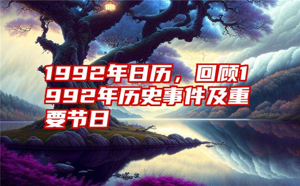 1992年日历，回顾1992年历史事件及重要节日