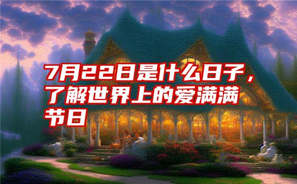 7月22日是什么日子，了解世界上的爱满满节日