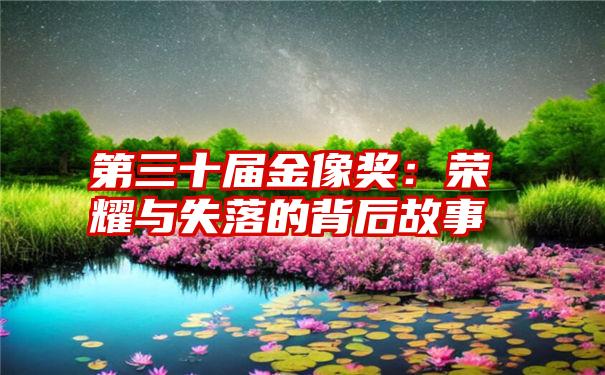 第三十届金像奖：荣耀与失落的背后故事