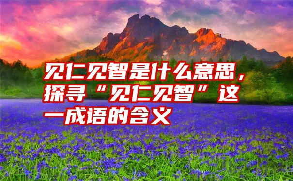 见仁见智是什么意思，探寻“见仁见智”这一成语的含义