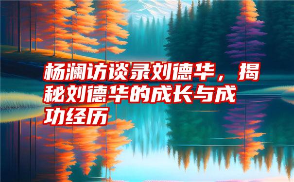 杨澜访谈录刘德华，揭秘刘德华的成长与成功经历