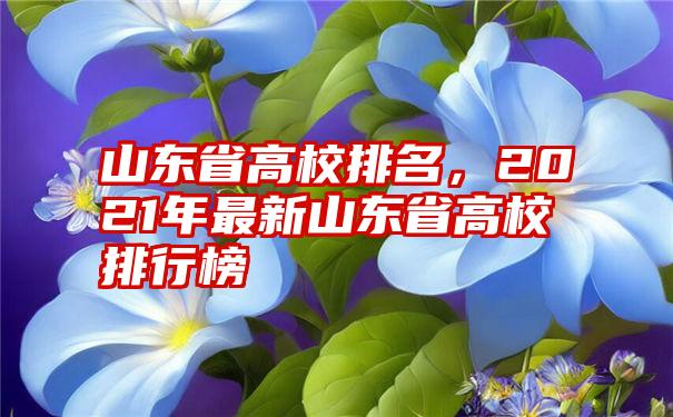 山东省高校排名，2021年最新山东省高校排行榜