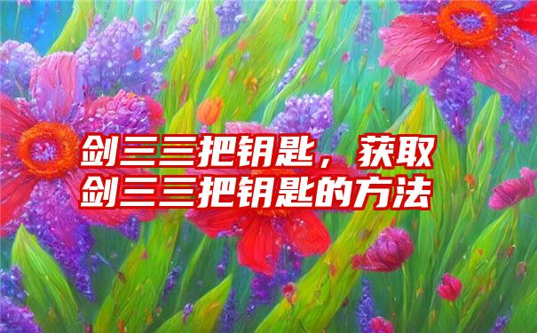 剑三三把钥匙，获取剑三三把钥匙的方法