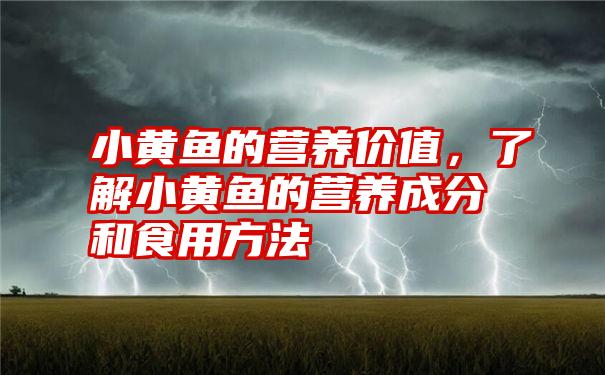 小黄鱼的营养价值，了解小黄鱼的营养成分和食用方法