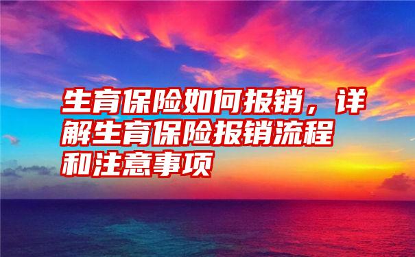 生育保险如何报销，详解生育保险报销流程和注意事项