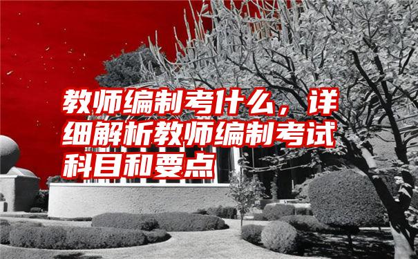 教师编制考什么，详细解析教师编制考试科目和要点