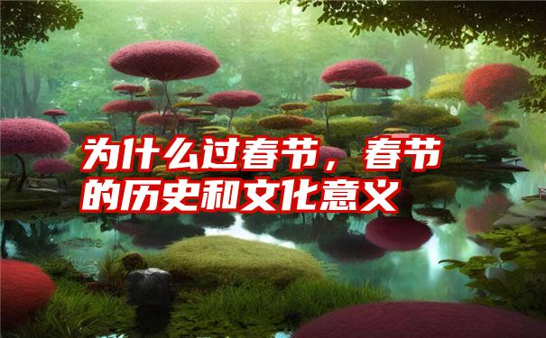 为什么过春节，春节的历史和文化意义