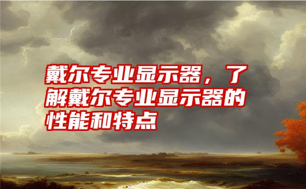 戴尔专业显示器，了解戴尔专业显示器的性能和特点