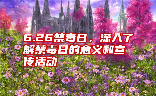 6.26禁毒日，深入了解禁毒日的意义和宣传活动