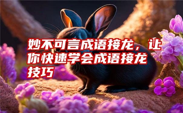 妙不可言成语接龙，让你快速学会成语接龙技巧