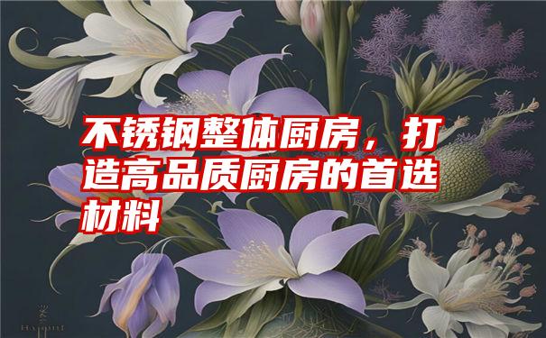 不锈钢整体厨房，打造高品质厨房的首选材料